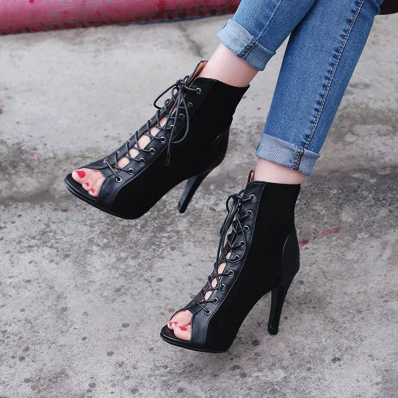 Open Toe High Top Boots