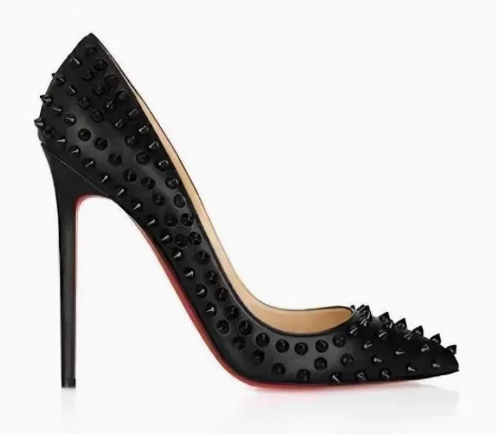 Purple Black Sexy Rivet High Heel Pumps