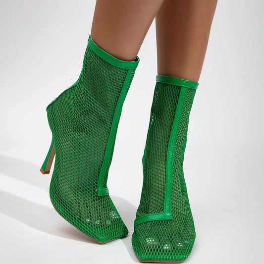 Fashion Mesh Ankle Boots